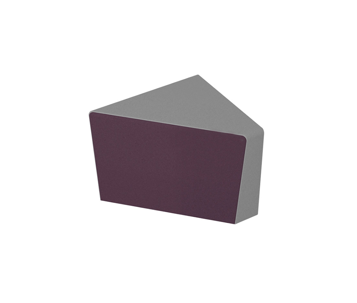 A imagem mostra o módulo 45º - puff sem encosto nas cores cinza e roxo.